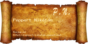 Peppert Nikétás névjegykártya