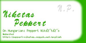 niketas peppert business card